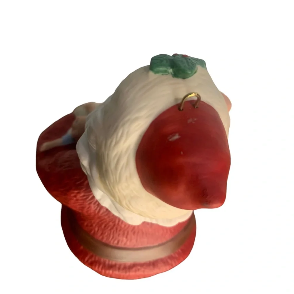 Vtg 80's Hallmark‎ 1986 Jolly St Nick Santa Figure Ornament Porcelain With Box